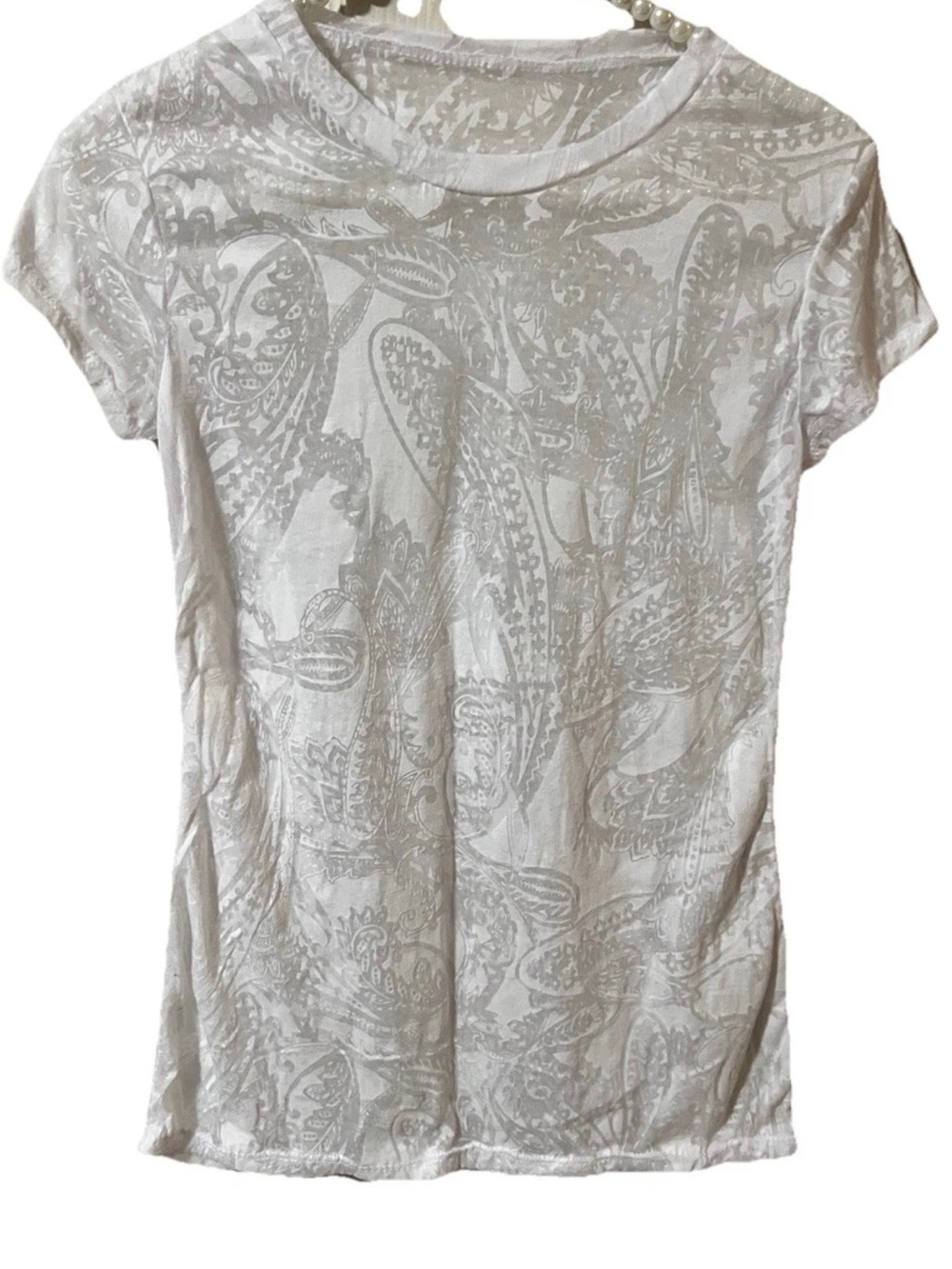 Pete Gorshuch LTD Ava XS  White Short Sleeve Sheer Top No Label
